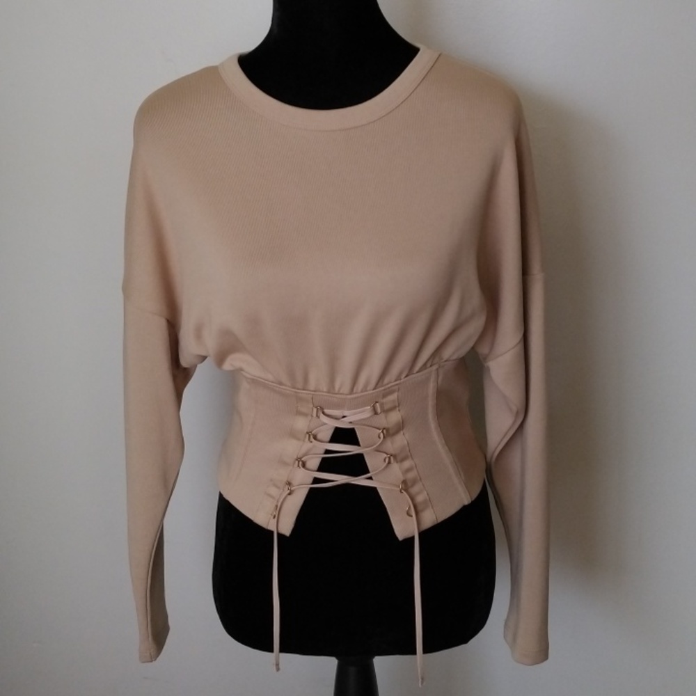 Zara W&B Corset Top